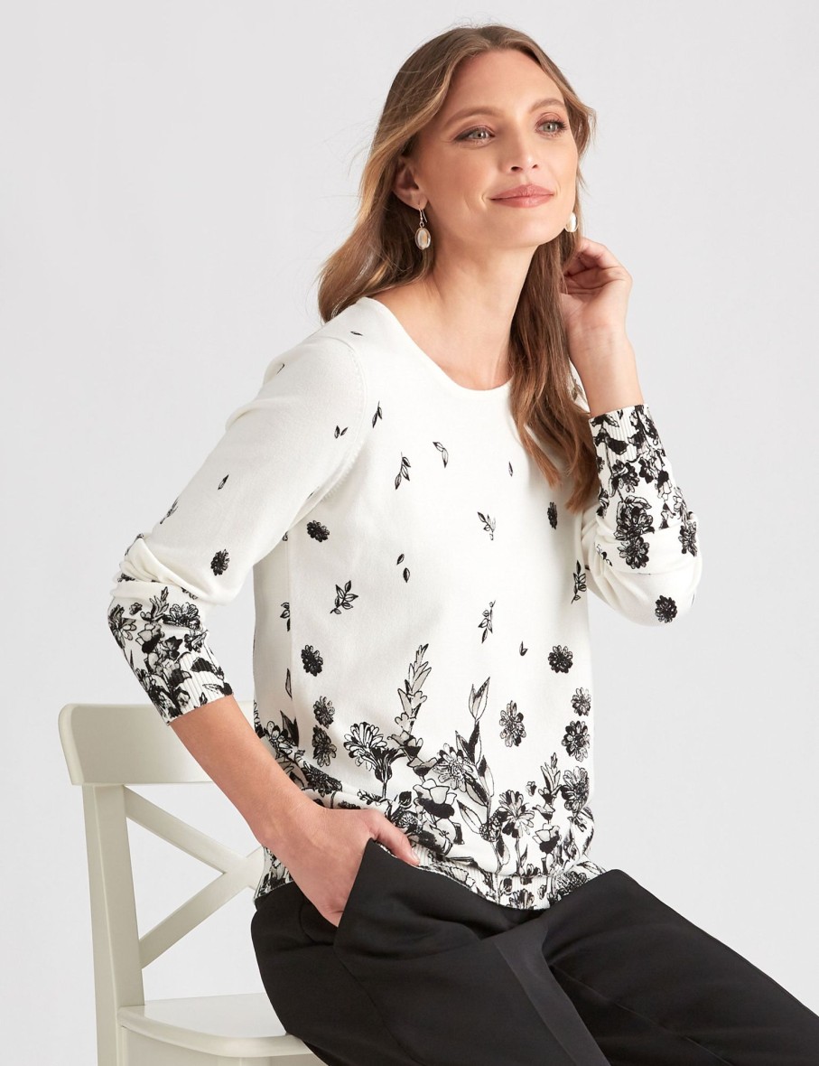 Knitwear LizJordan | Liz Jordan Knit Floral Jumper