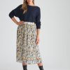 Bottoms Rockmans | Rockmans Midi Length Pleated Woven Skirt