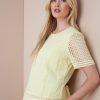 Tops NoniB | Noni B Lace Sleeve Textured Knitwear Top