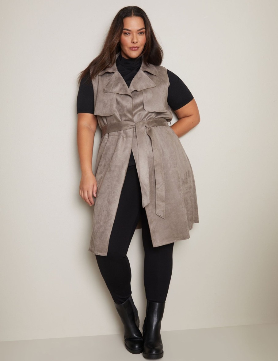 Outerwear Autograph | Autograph Woven Suedette Trench Coat