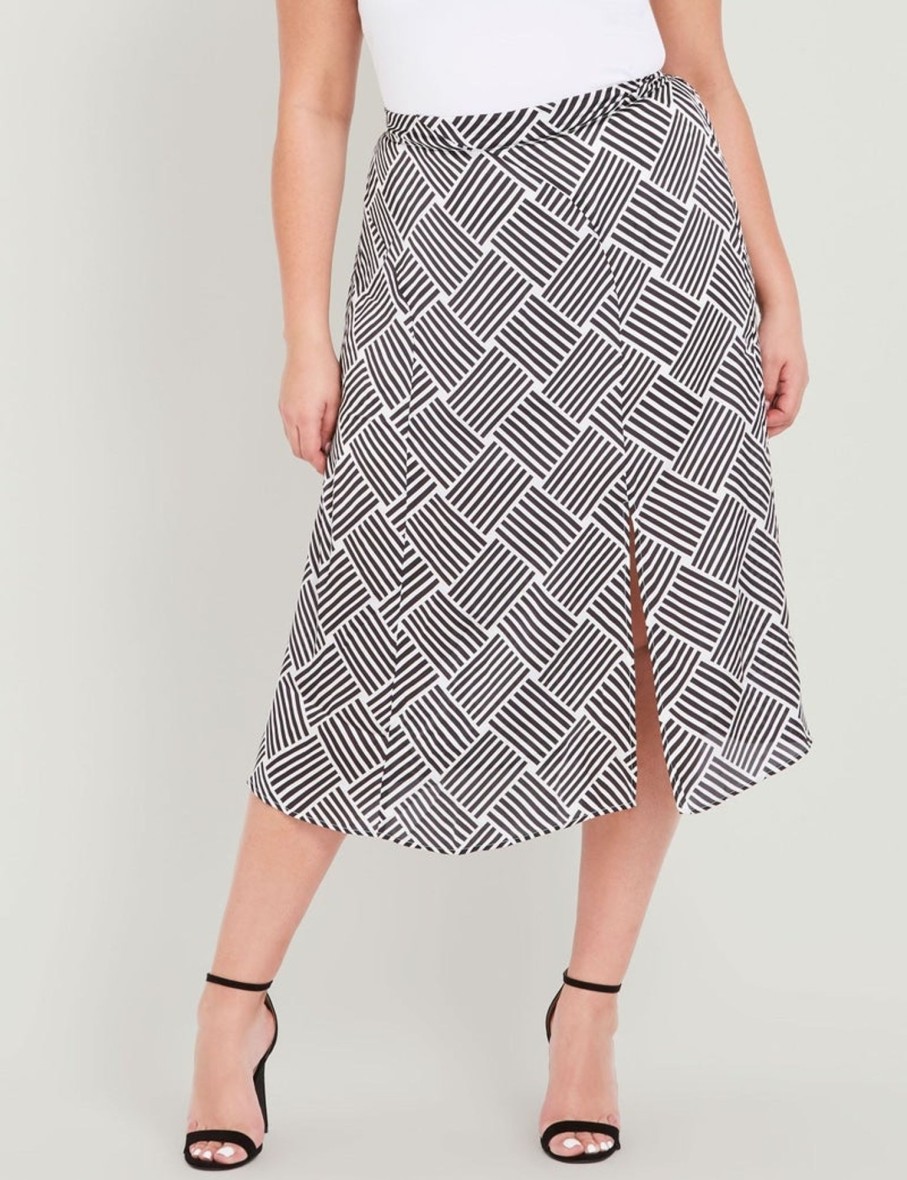 Bottoms Beme | Beme Curve Society Below Knee Split Front Skirt