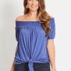 Tops Katies | Katies Off Shoulder Tie Front Top