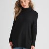 Knitwear Rockmans | Rockmans Long Sleeve Cowl Neck Side Split Knitwear