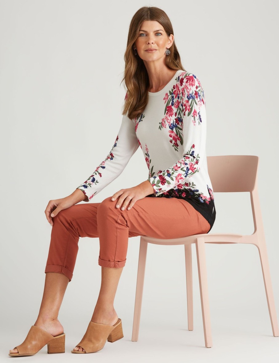 Knitwear WLane | W.Lane Round Neck Printed Lightweight Jumper