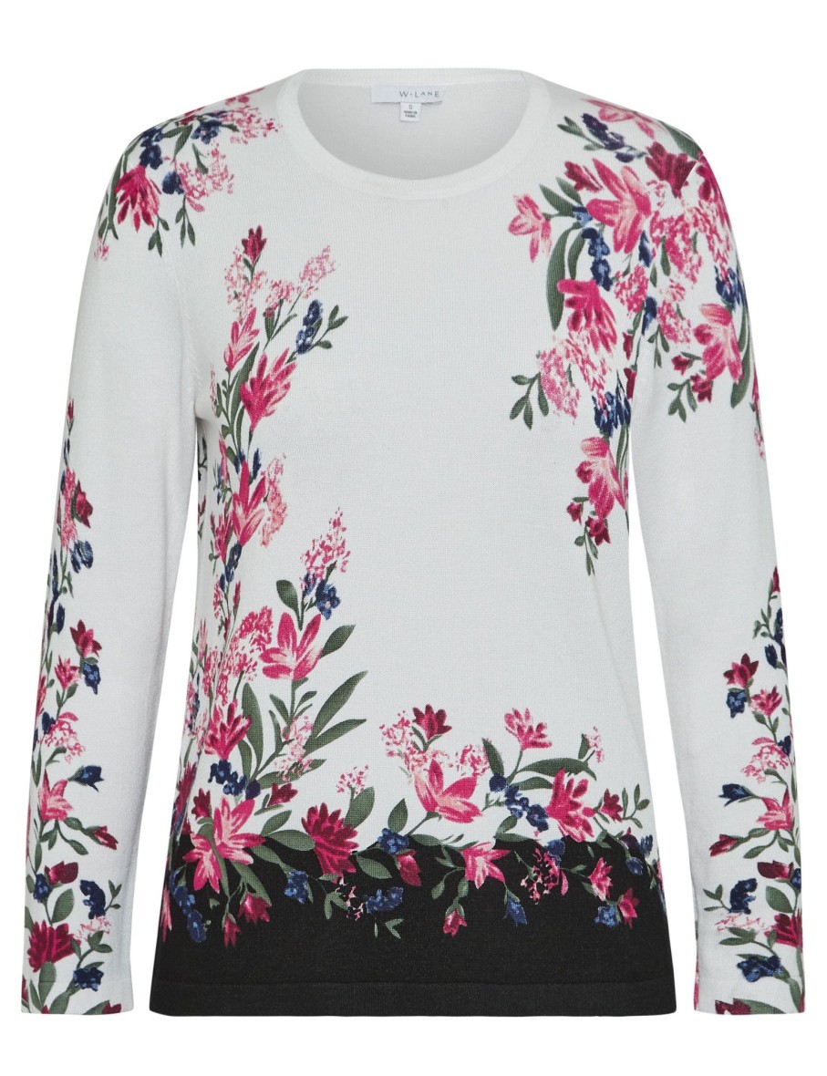 Knitwear WLane | W.Lane Round Neck Printed Lightweight Jumper