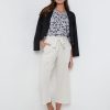 Bottoms Katies | Katies Linen Blend Belted Crop Pants