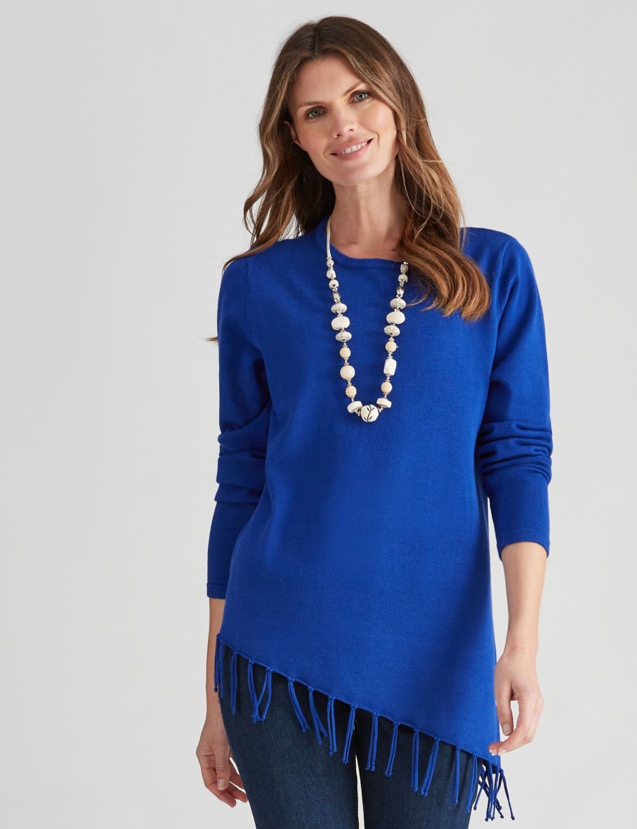 Knitwear WLane | W.Lane Assymetrical Fringe Pullover