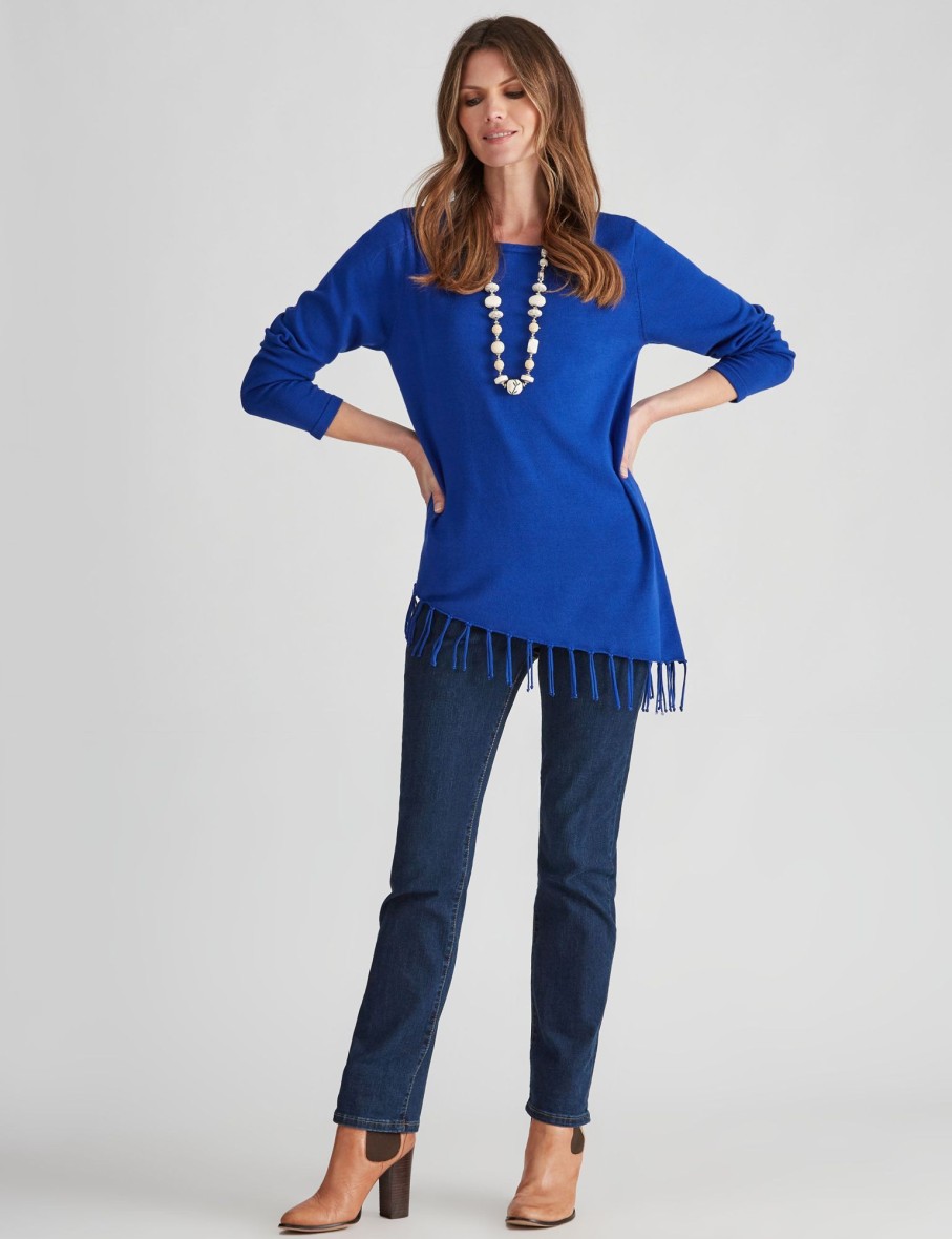 Knitwear WLane | W.Lane Assymetrical Fringe Pullover