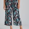 Bottoms Millers | Millers Ankle Length Printed Wide Legs Crinkle Pants