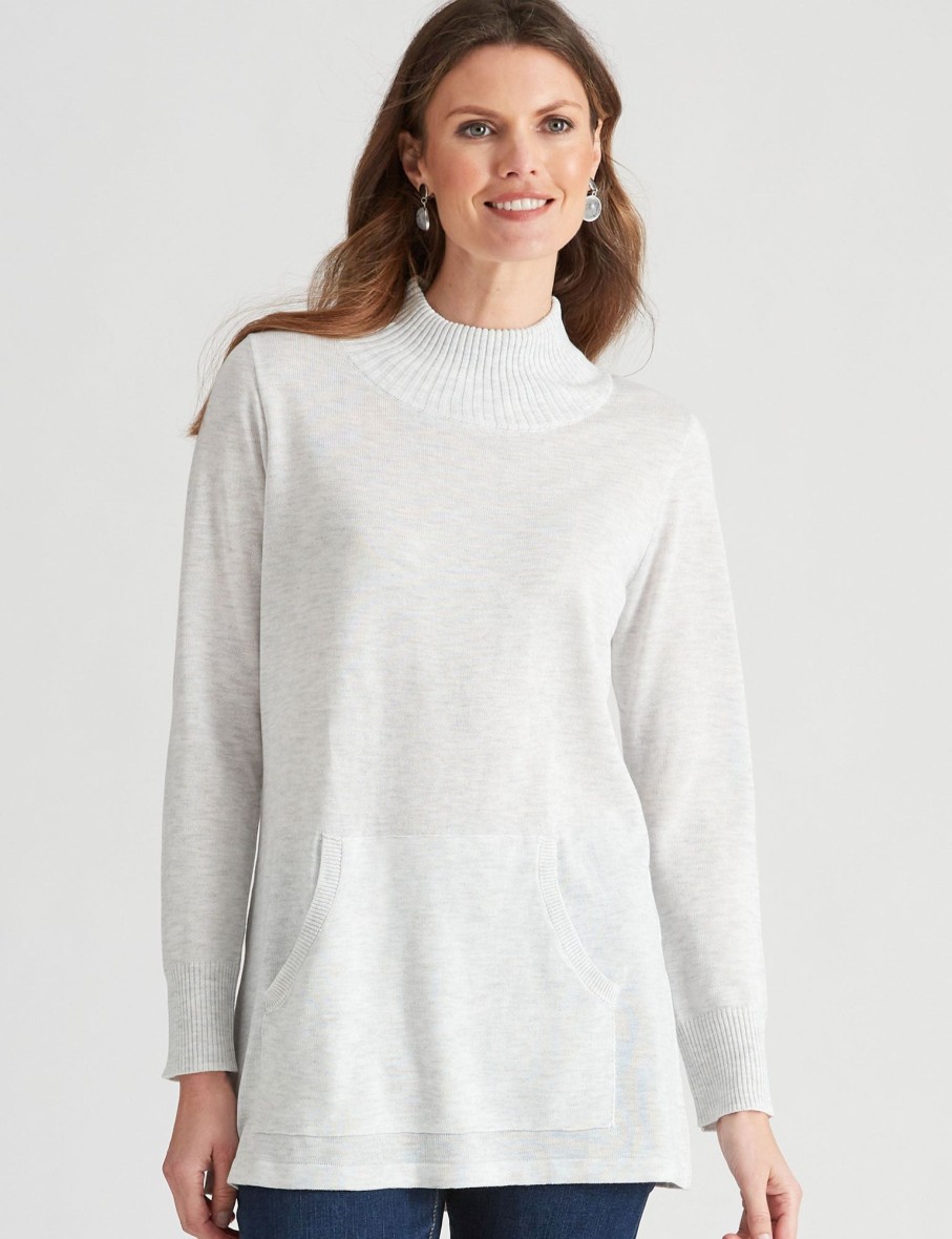 Knitwear WLane | W.Lane Funnel Neck Longline Pullover Top