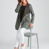 Outerwear Rockmans | Rockmans Waterfall Front Drawstring Waist Jacket