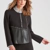 Outerwear LizJordan | Liz Jordan E2E Pu Panel Stud Det Jkt