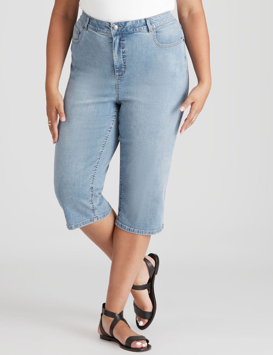 Bottoms Beme | Beme Light Blue Wash Cropped Jean