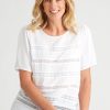 Tops NoniB | Noni B Lace Panel T-Shirt