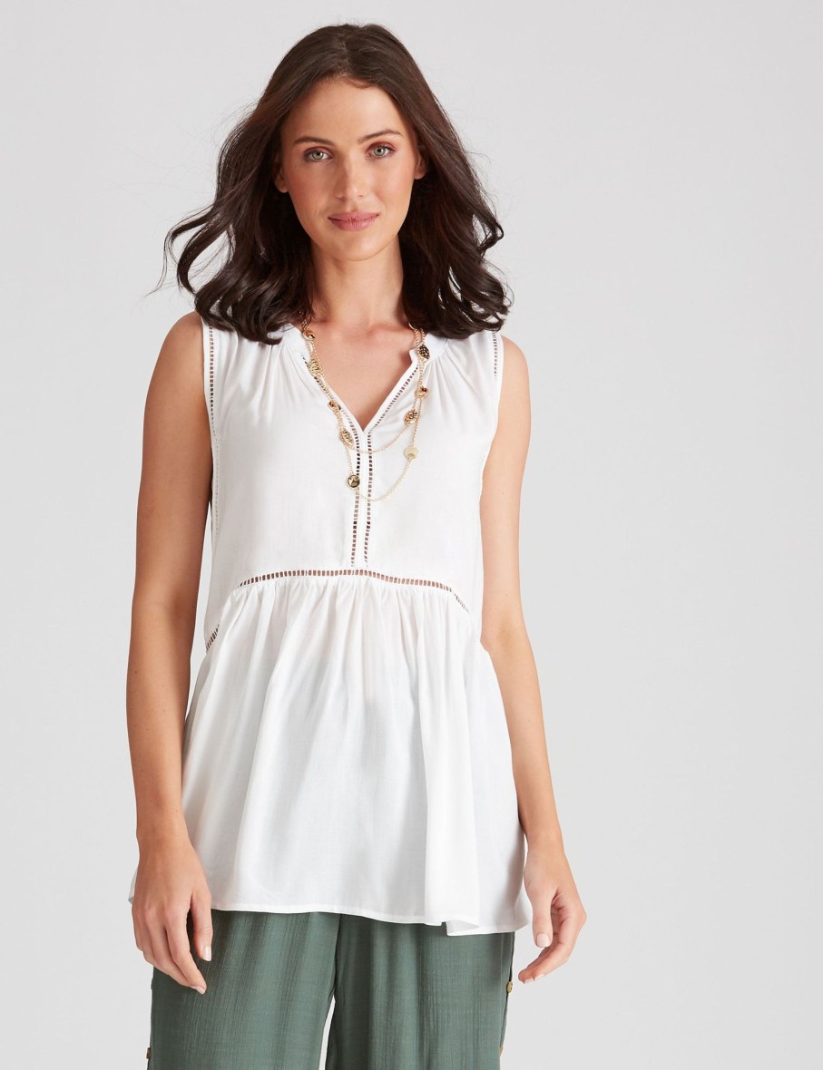 Tops Katies | Katies Ladder Trim Tunic