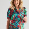 Tops NoniB | Noni B Puff Sleeve Cotton Voile Shirt