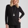 Tops NoniB | Noni B Ruched Neck Abstract Top