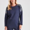 Tops NoniB | Noni B Cotton Fleece Back Top