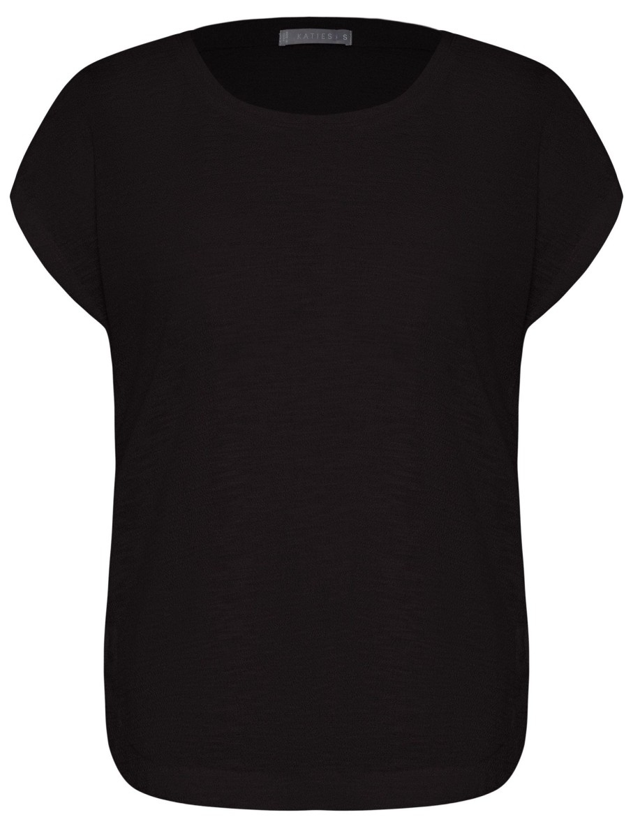 Tops Katies | Katies Texture Short Sleeve Tee