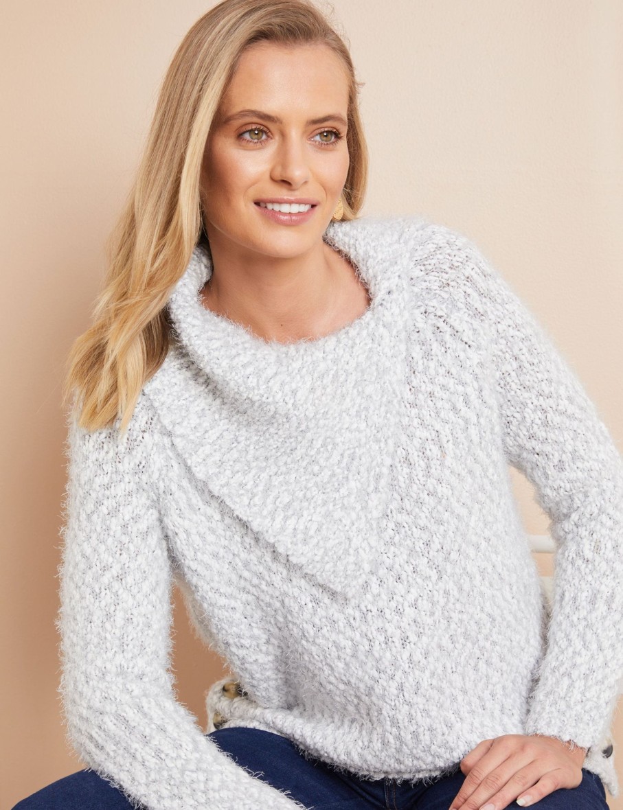 Knitwear WLane | W.Lane Side Button Boucle Jumper