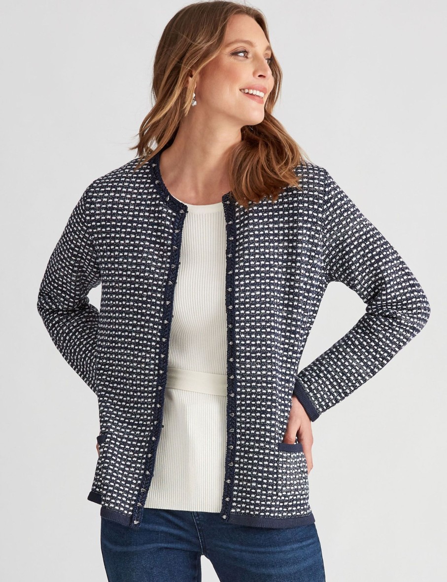 Knitwear LizJordan | Liz Jordan Knit Jewelled Cardi