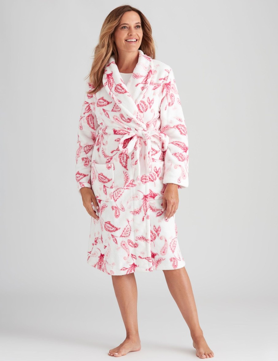 Sleepwear Millers | Millers Printed Coral Fleecy Robe