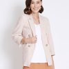 Outerwear Rockmans | Rockmans 3/4 Sleeve Linen Blazer