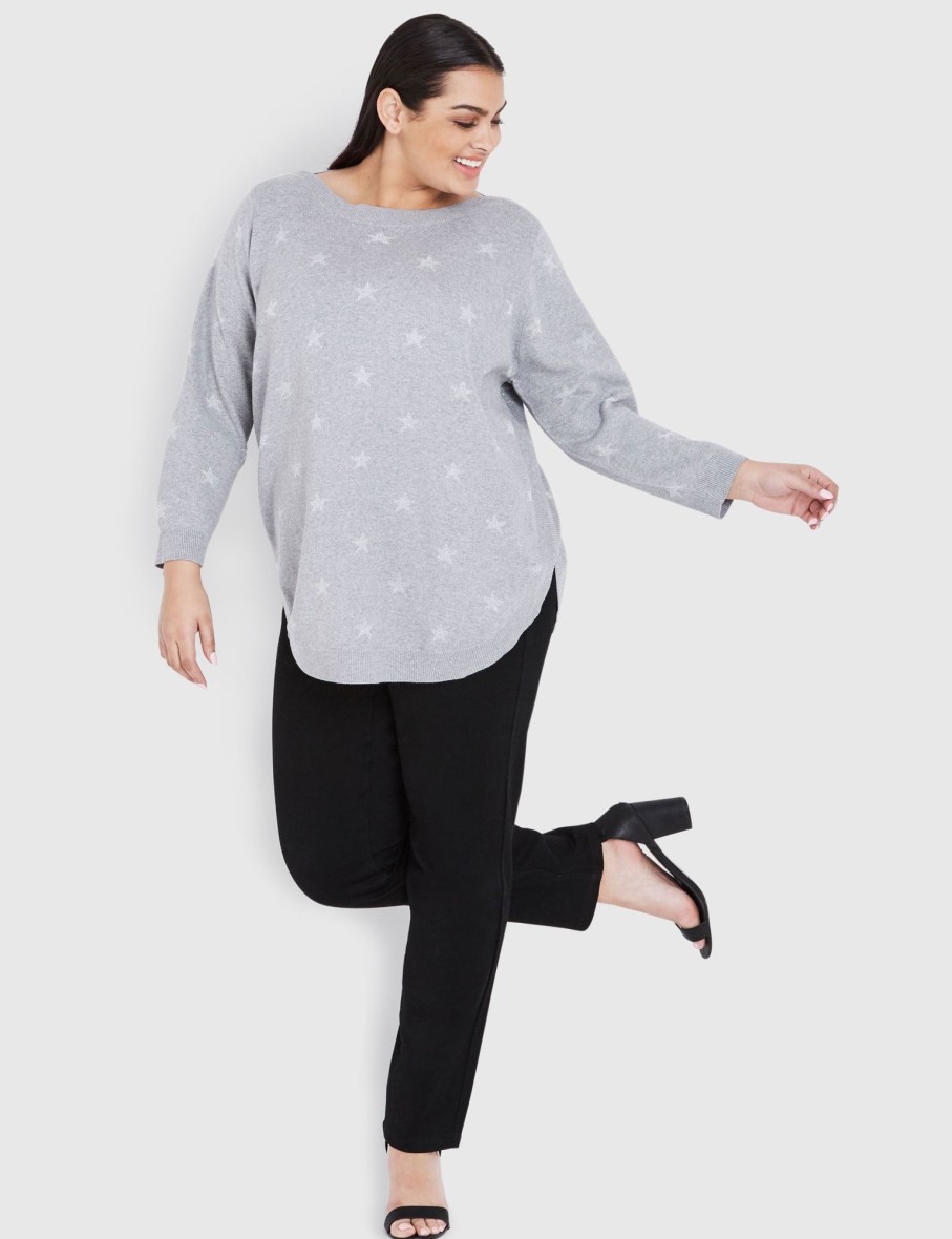 Knitwear Beme | Beme 3/4 Sleeve Metallic Spot Jumper