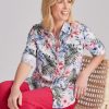 Tops NoniB | Noni B 3/4 Sleeve Print Linen Blouse