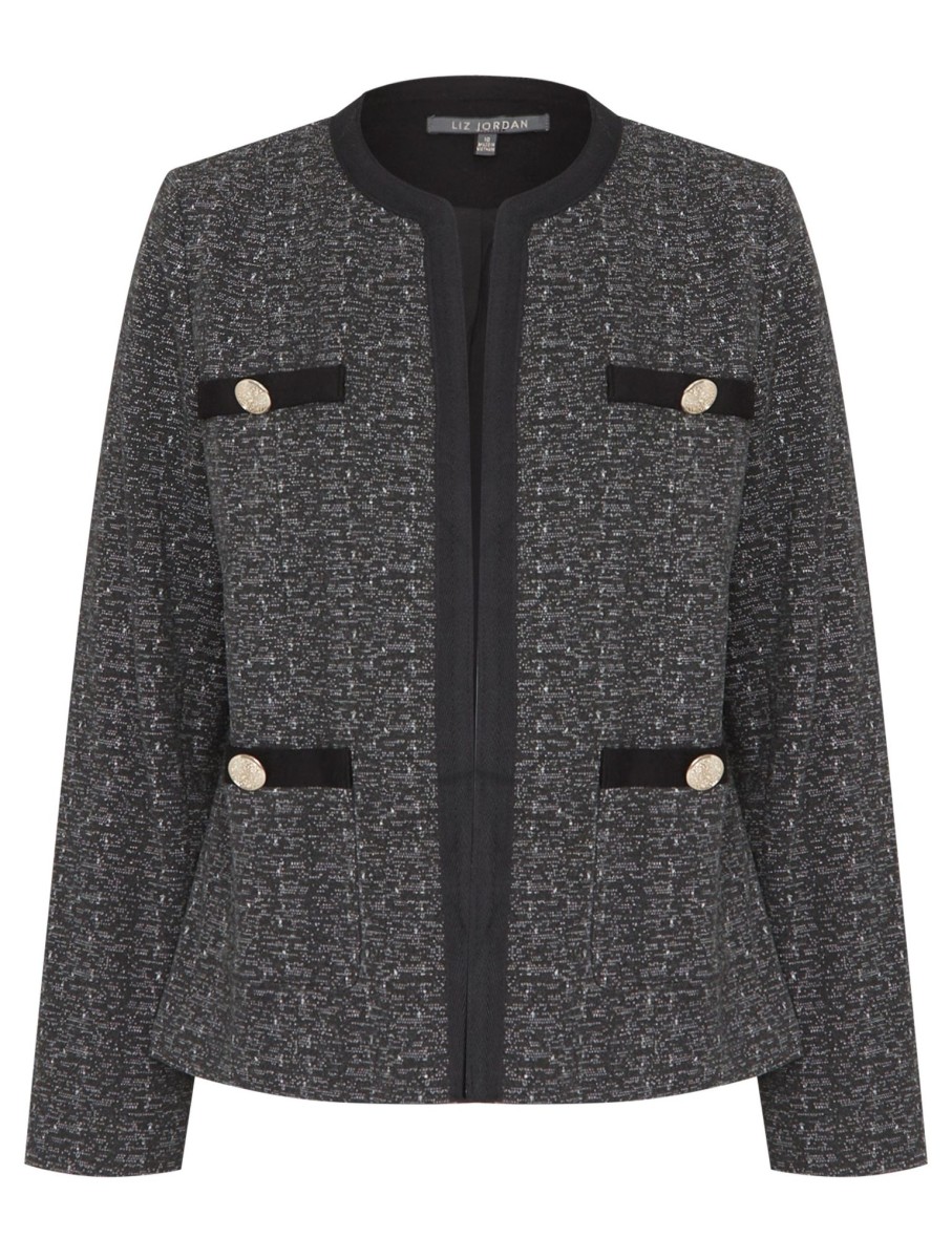 Outerwear NoniB | Noni B Pearl Button Knitwear Jacket