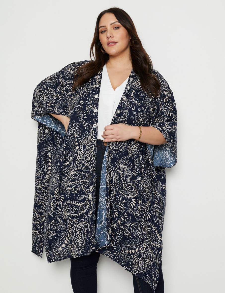 Outerwear Beme | Beme Extended Sleeve Longline Kimono