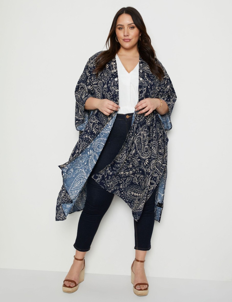 Outerwear Beme | Beme Extended Sleeve Longline Kimono