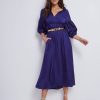 Dresses Katies | Katies 3/4 Sleeve Shirred Front Maxi Dress