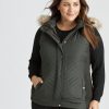 Outerwear Beme | Beme Rib Trim Puffer Vest