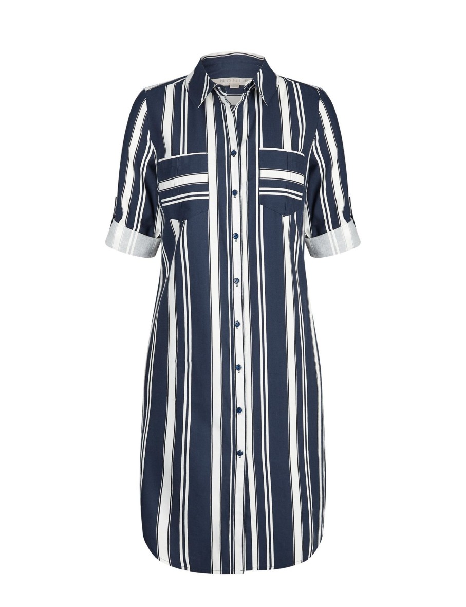 Dresses NoniB | Noni B Stripe Shirt Dress