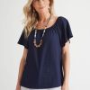 Tops Millers | Millers Knit Broidery Off Shoulder Top