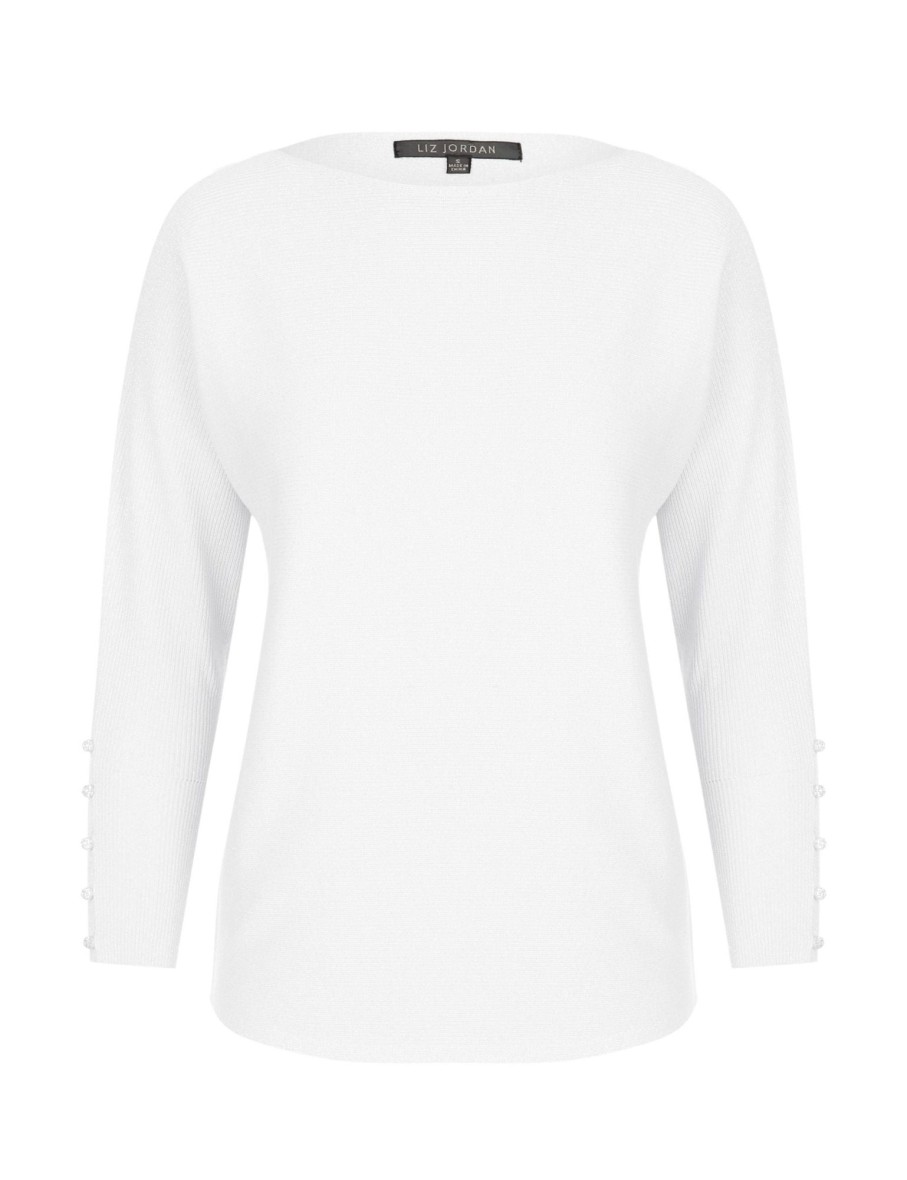 Knitwear LizJordan | Liz Jordan Batwing Sleeve Lurex Jumper