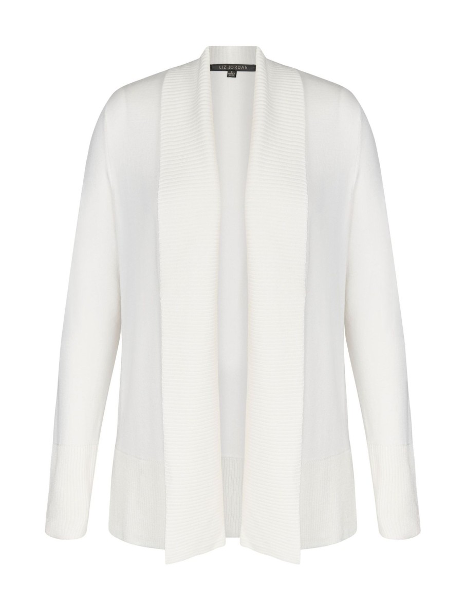 Knitwear LizJordan | Liz Jordan Ribbed Collar Cardi