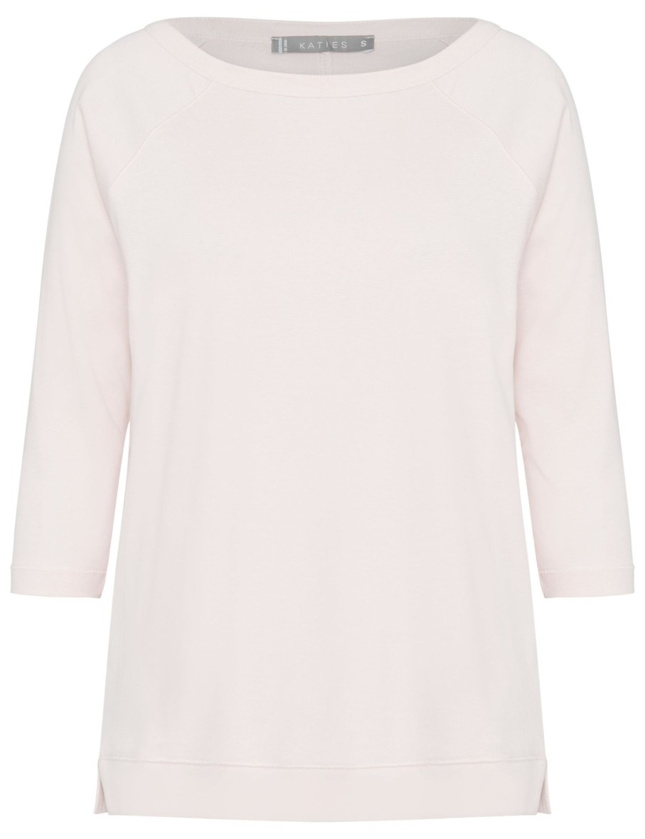 Tops Katies | Katies 3/4 Sleeve Ribbed Raglan T-Shirt