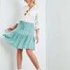 Bottoms Rockmans | Rockmans Mid Thigh Tiered Woven Skirt