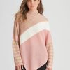 Knitwear Rockmans | Rockmans Long Sleeve Lurex Colourblock Jumper