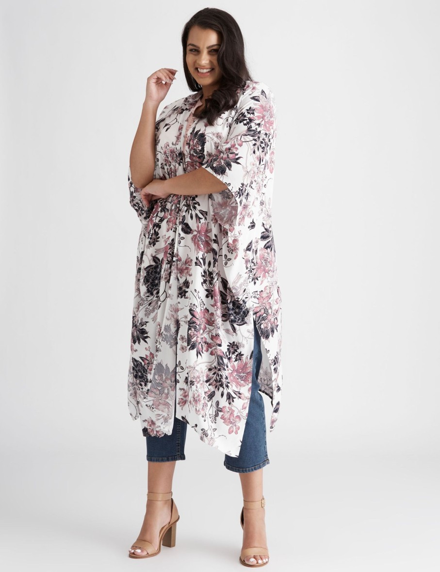 Outerwear Beme | Beme Floral Longline Kimono