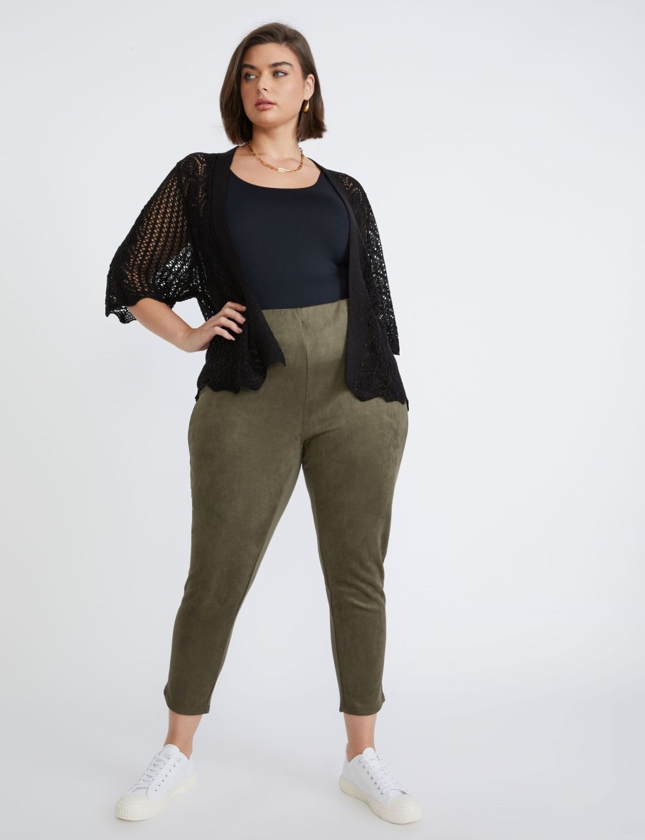 Outerwear Beme | Beme Elbow Sleeve Scalloped Hem Bolero Top