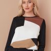 Tops NoniB | Colour Block Fluffy Knit Top