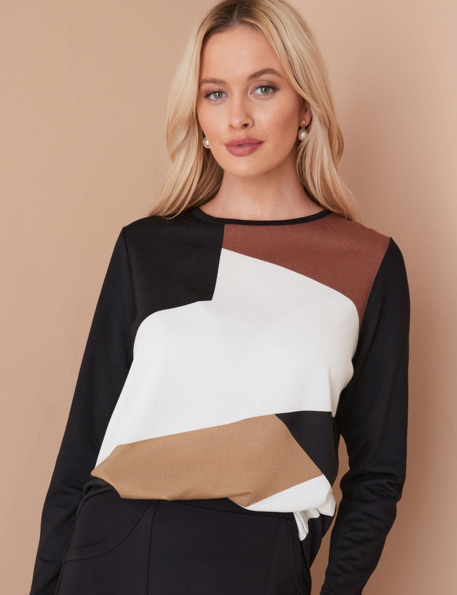 Tops NoniB | Colour Block Fluffy Knit Top