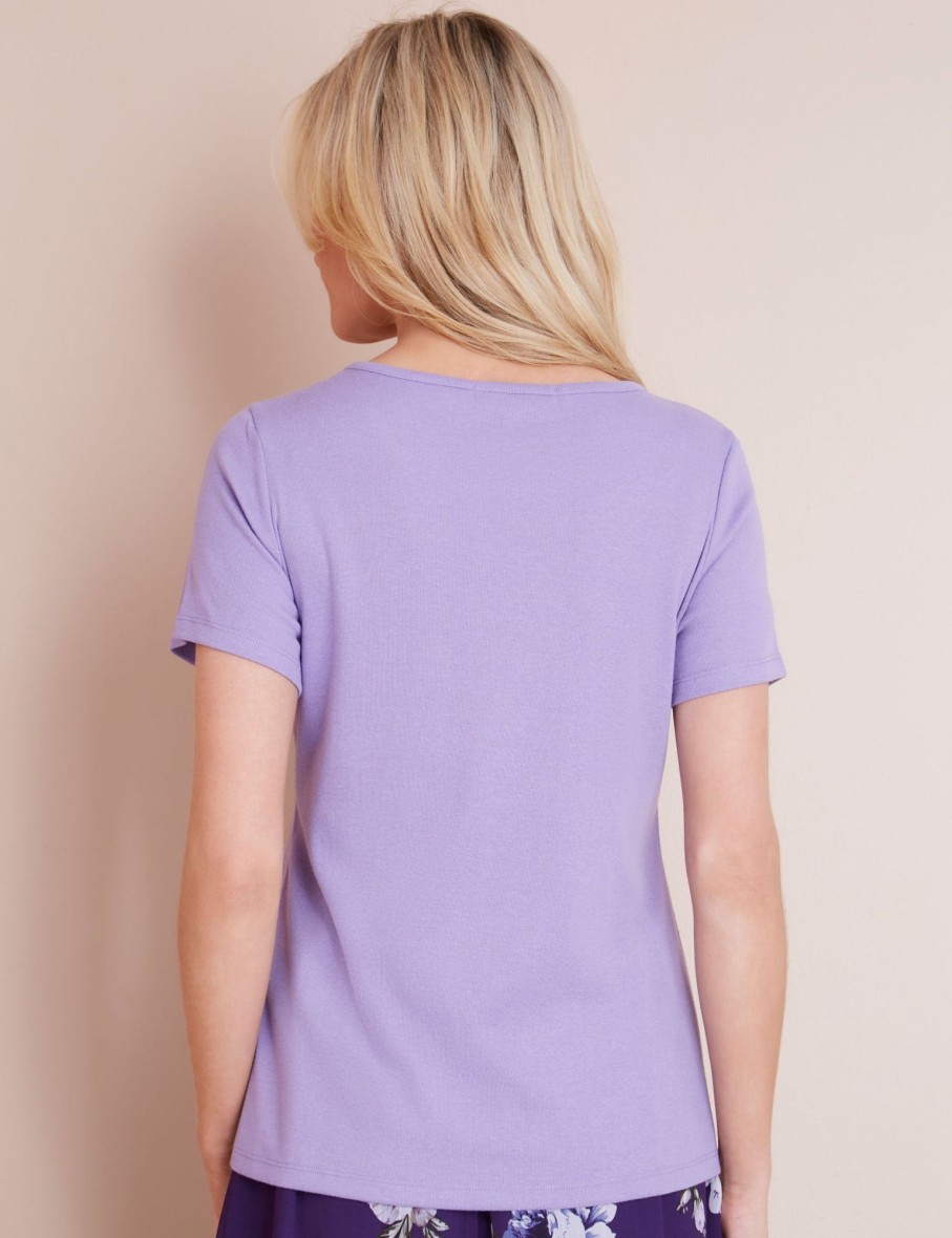 Tops NoniB | Noni B Short Sleeve Rib T-Shirt