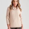 Knitwear Rockmans | Rockmans Cowl Cable Knitwear Top