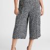 Bottoms Beme | Beme Crop Button Front Printed Pant