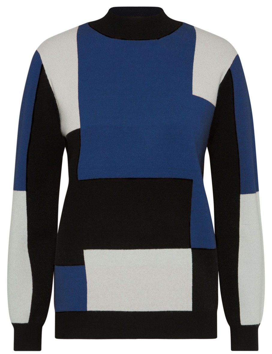 Knitwear NoniB | Noni B Colourblock High Neck Jumper