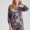 Tops NoniB | Noni B Hot Fix Leaf Print T-Shirt